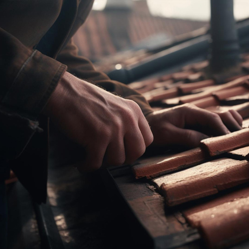 Couvreur qualifié en pleine inspection de toiture pour diagnostic